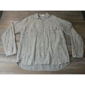 CP Shades Shirt Mens L Gray Linen‎ Button Up California Coastal Minimalist USA
